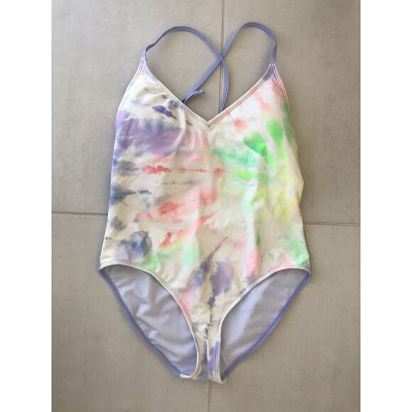 Salt + Cove One Piece Swimsuit Lace Up Back Nights Light Print - Picture 1 of 7